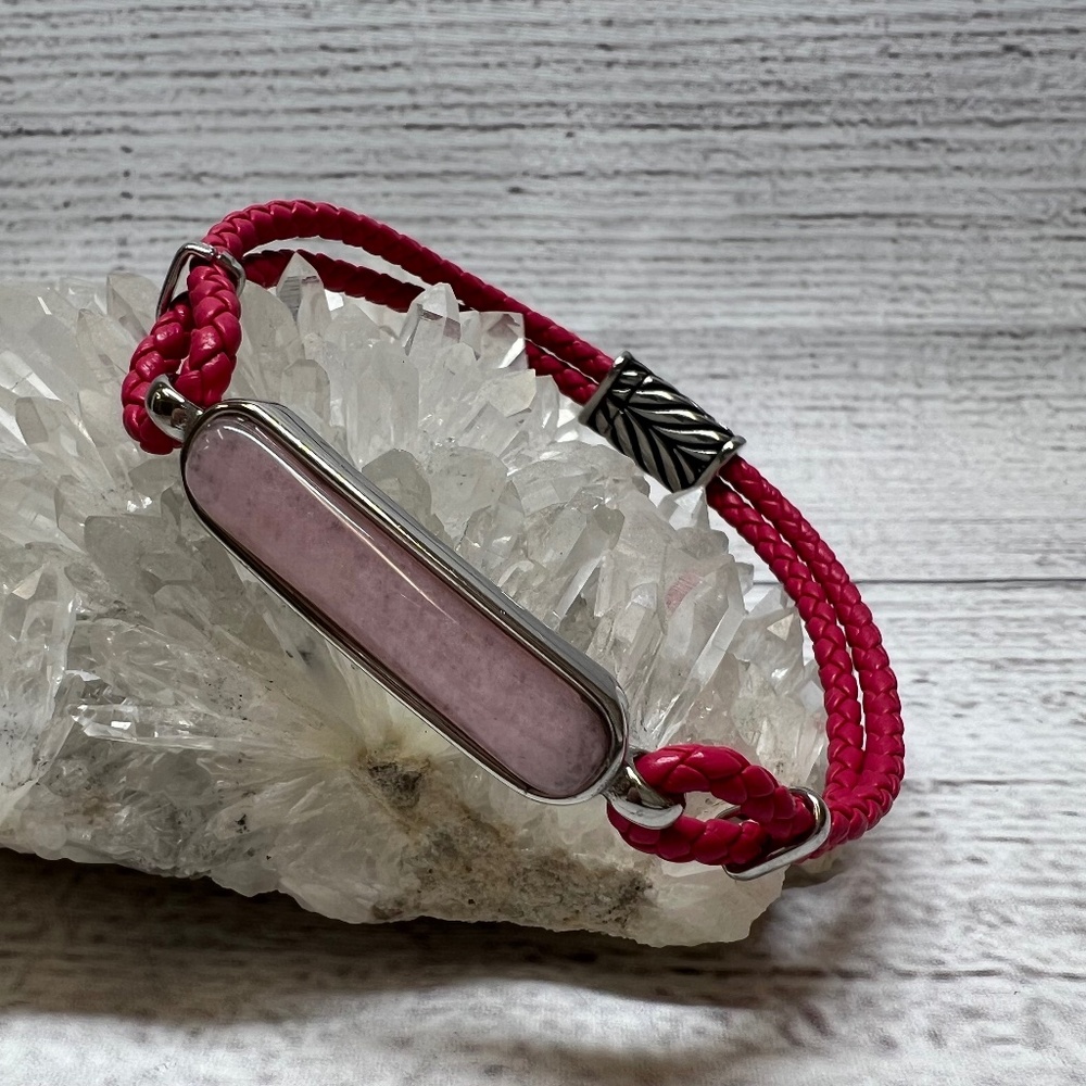 Rose Quartz Leather Bracelet